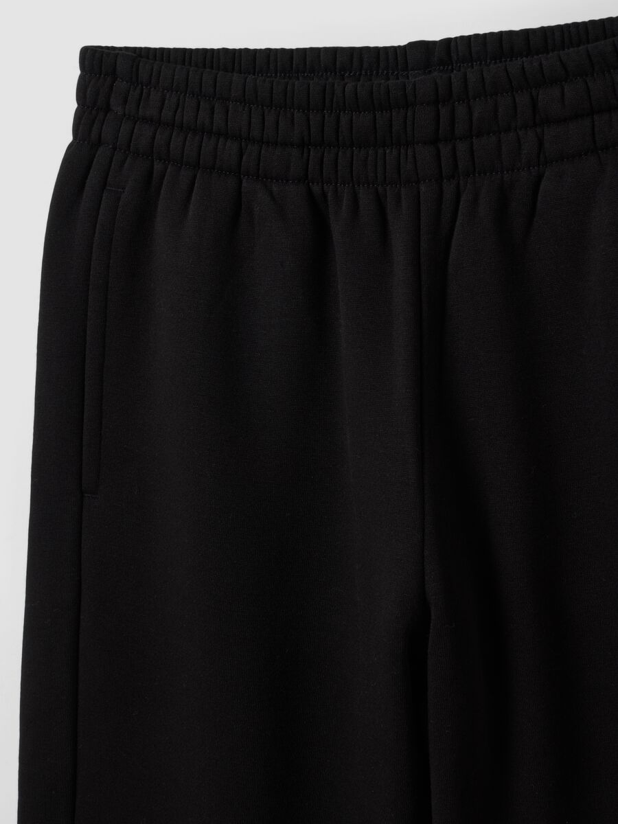 Black cotton-blend straight-leg joggers_6