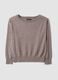 Maglia grigia in pura lana con scollo a barchetta_4