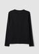 Black stretch organic cotton crew-neck top_6