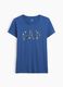 Navy pure cotton T-shirt with floral GAP logo_3