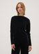 Black Stretch Fabric Crew-Neck Top_0