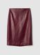 Red midi skirt in pure viscose with embossed print_4