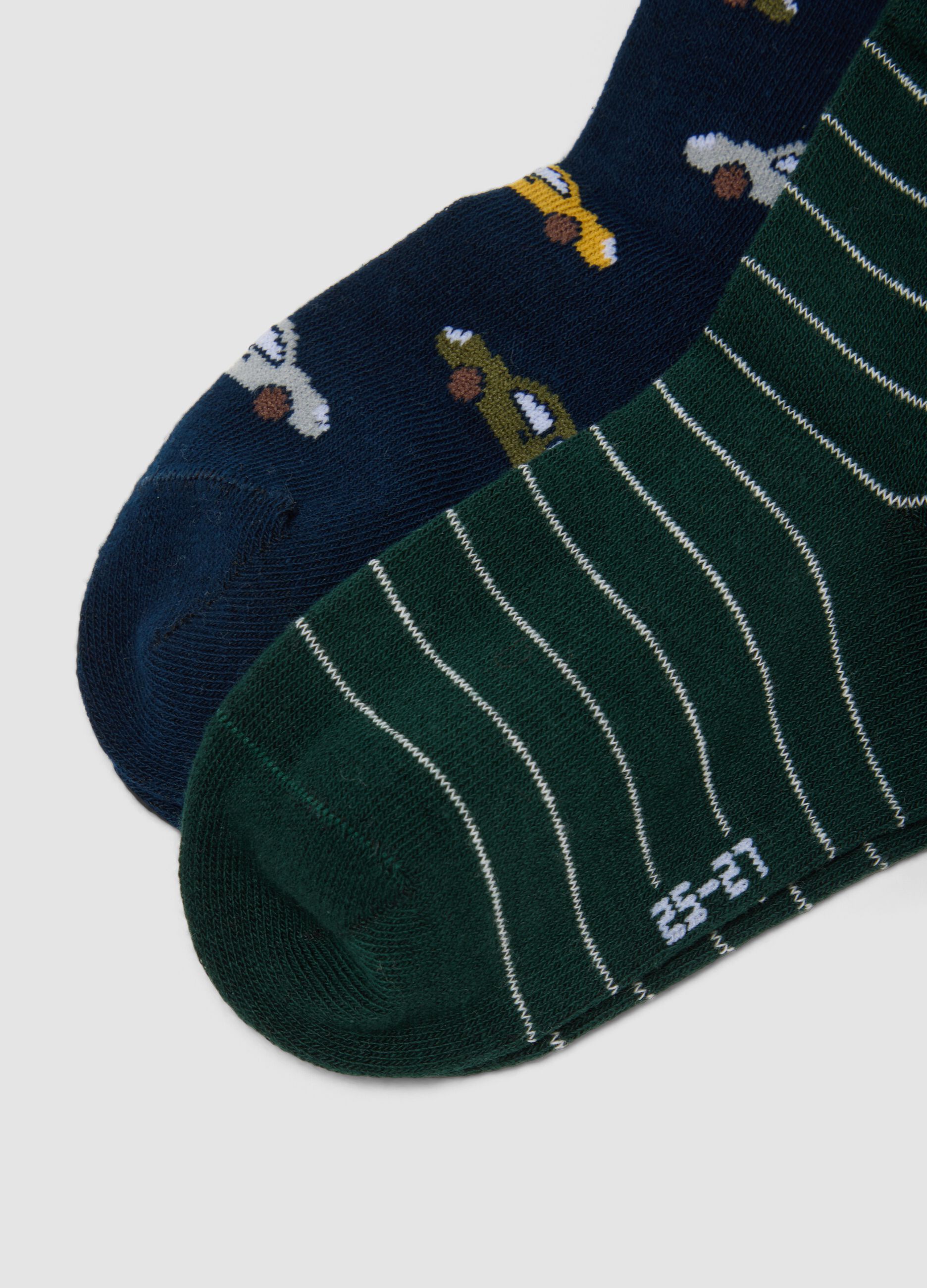3-pack of multicolour short socks in stretch organic cotton with pattern
