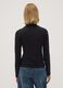 Black stretch viscose top with raised neckline, regular fit_3