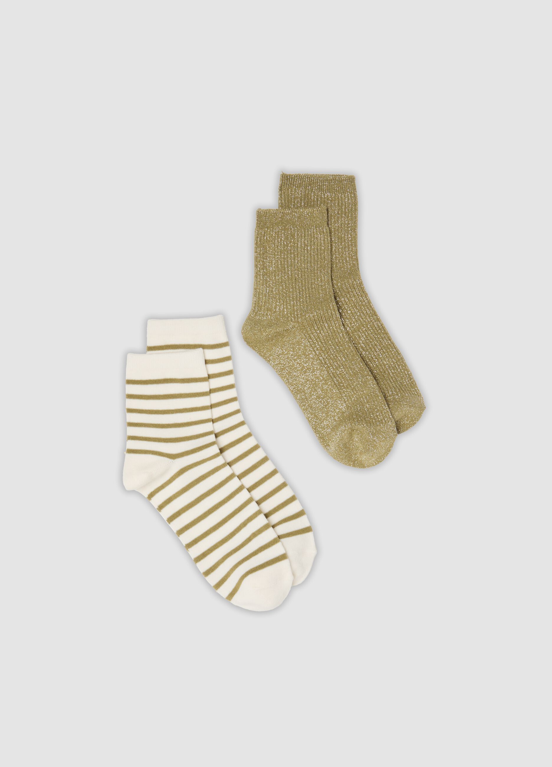 2-pack multicolour socks in organic cotton blend