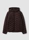 Brown Ultralight Quilted Jacket with Hood and Zip_4