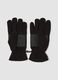 Black fleece gloves with elasticated cuff_1