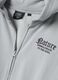 Grey cotton-blend hoodie with zip and botanical branch print_1