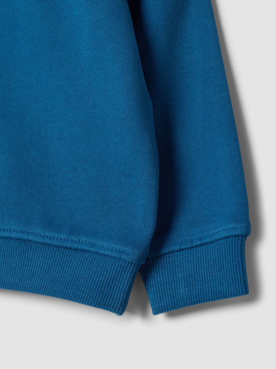 Blue crew-neck sweatshirt in pure organic cotton_3
