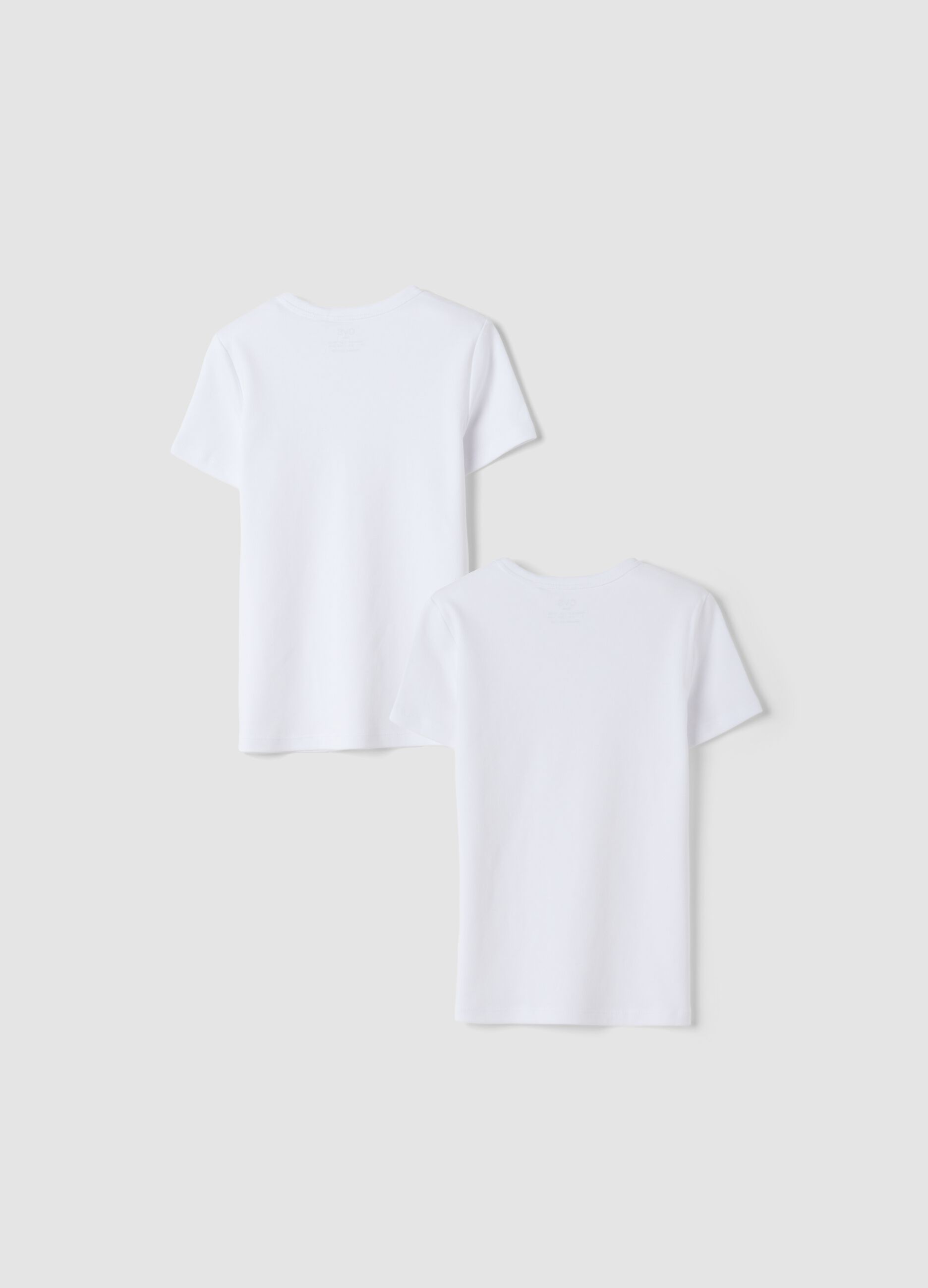 2-pack of white crew-neck T-shirts in pure organic cotton