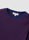 Purple pure cotton striped crew-neck T-shirt_1