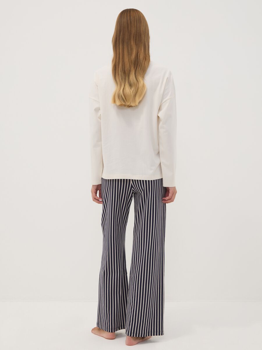 Black organic cotton crew-neck pyjamas_3