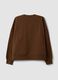 Felpa marrone in misto cotone con girocollo con fantasia floreale_6