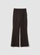 Pantaloni marroni in viscosa elasticizzata straight fit_4