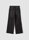 Black culotte jeans in a cotton, lyocell and viscose blend for girls_5