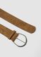 Brown belt with round metal buckle_1