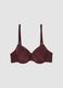 Purple padded stretch-fabric bra_0