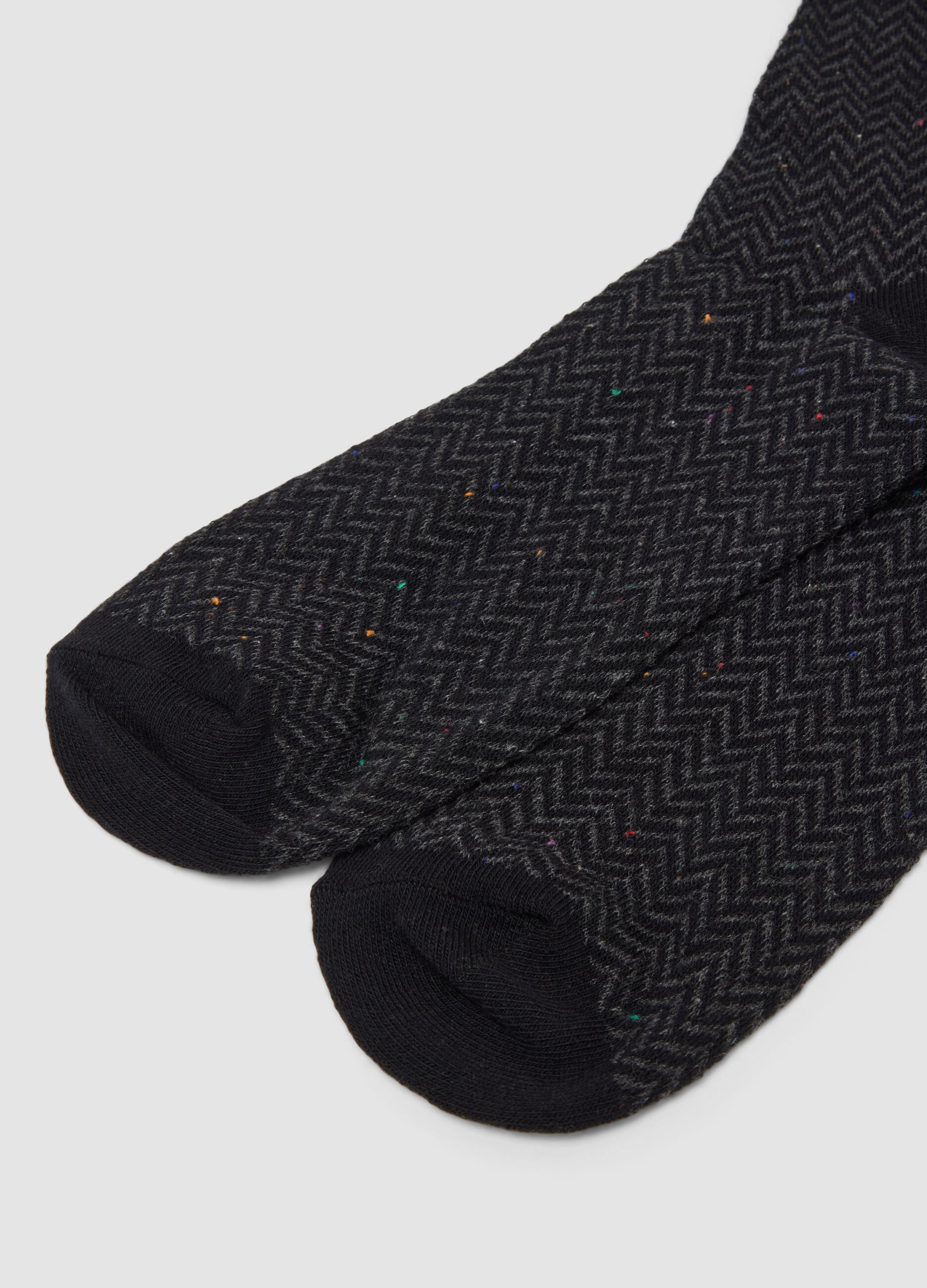 3-pack of long grey and black socks in stretch organic cotton