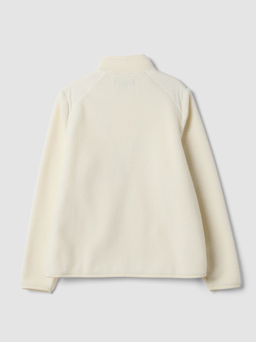 White crew-neck sweatshirt with zip_2