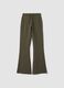 Jogger verde flare in cotone organico elasticizzato_5