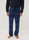 Pigiama blu navy con girocollo e pantaloni a quadri regular fit_2