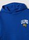 Blue cotton-blend hoodie with crew neck_2