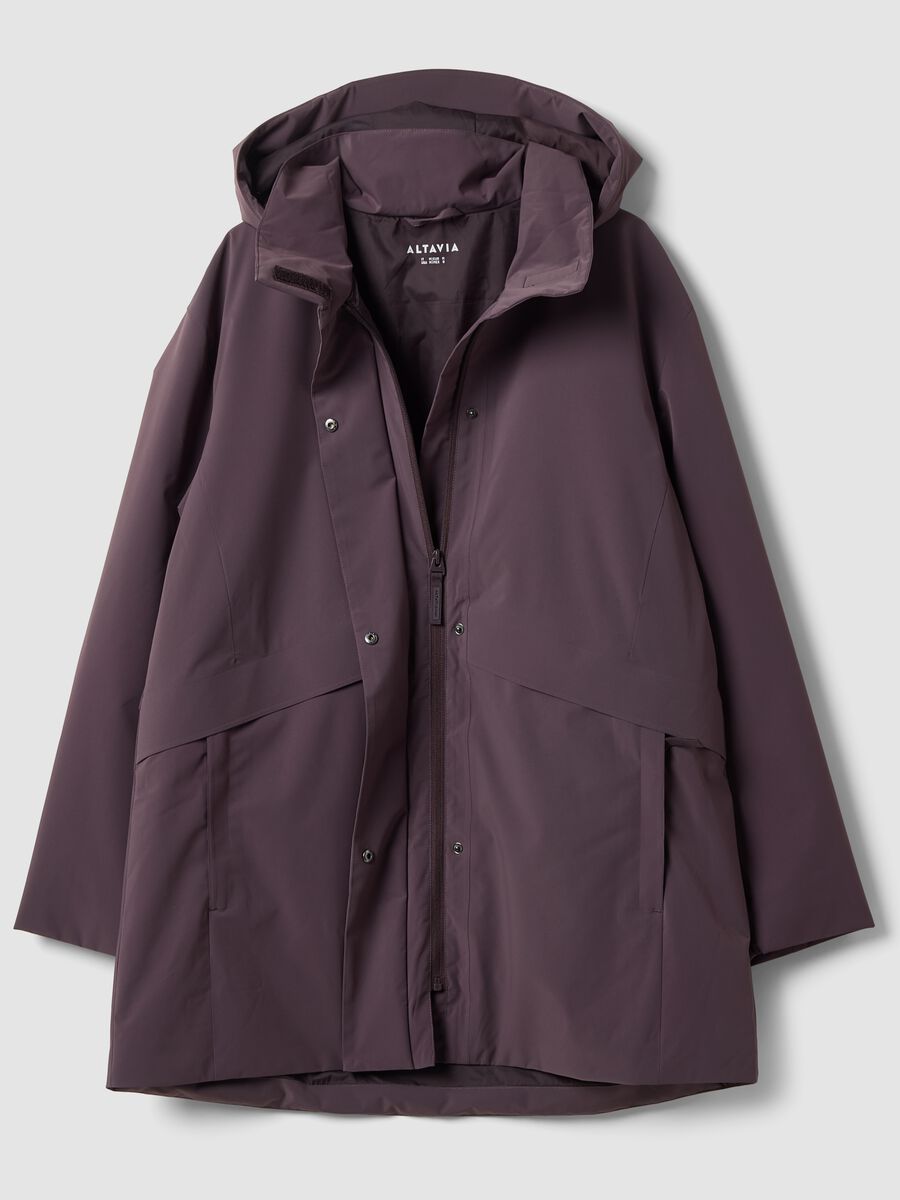 Water-repellent, breathable padded purple parka with hood ALTAVIA STUDIO_7