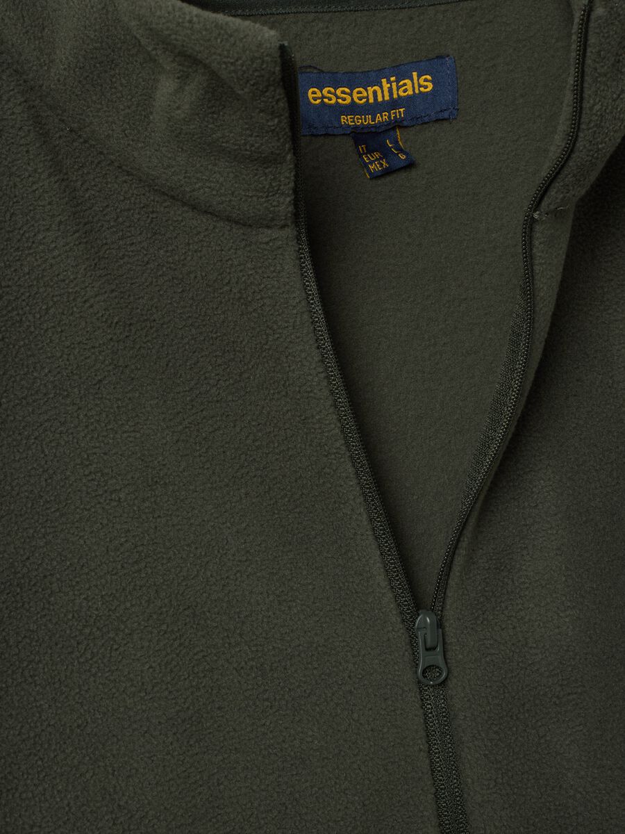 Green regular-fit half-zip fleece sweatshirt_1