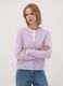 Cardigan viola girocollo regular fit con bottoni_2