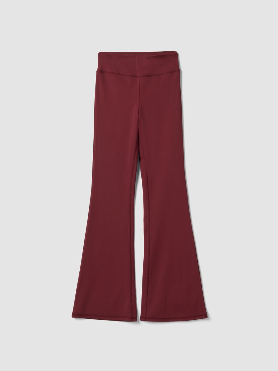 Red flared leggings in breathable stretch fabric ALTAVIA STUDIO_4