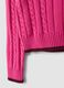 Pink pure cotton cable-knit V-neck jumper for girls_6