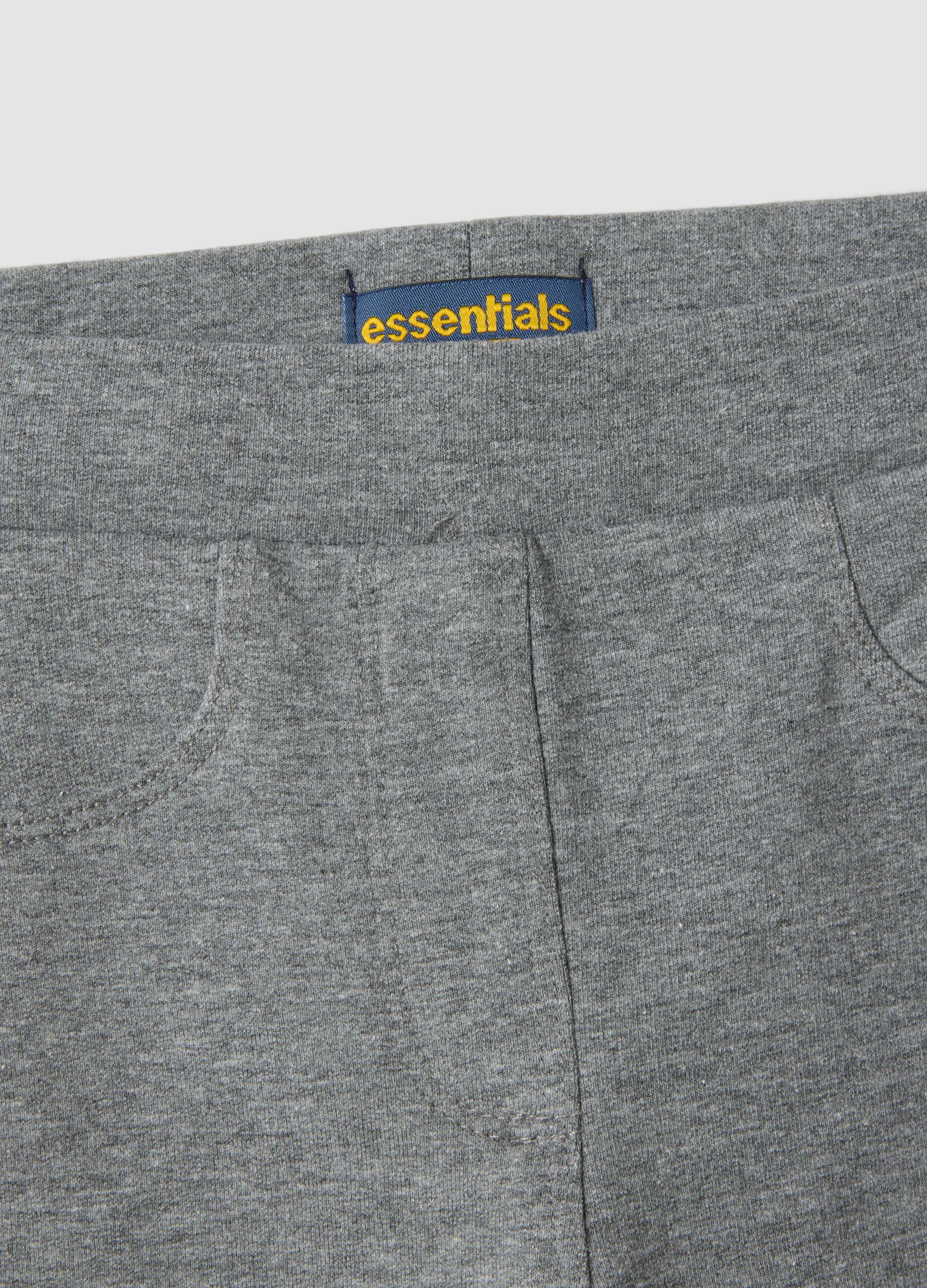 Grey marl flared treggings in stretchy organic cotton