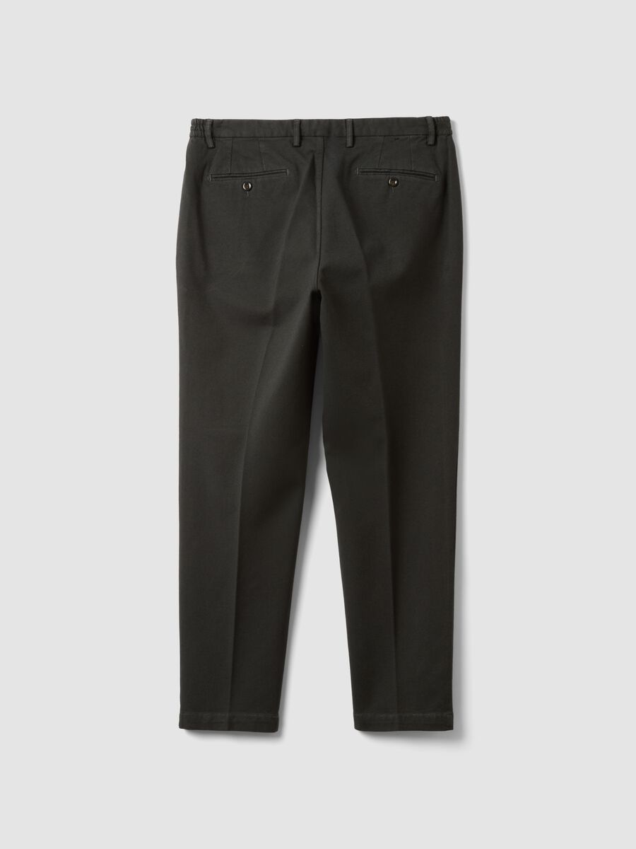 Brown cotton and stretch modal chino trousers_2