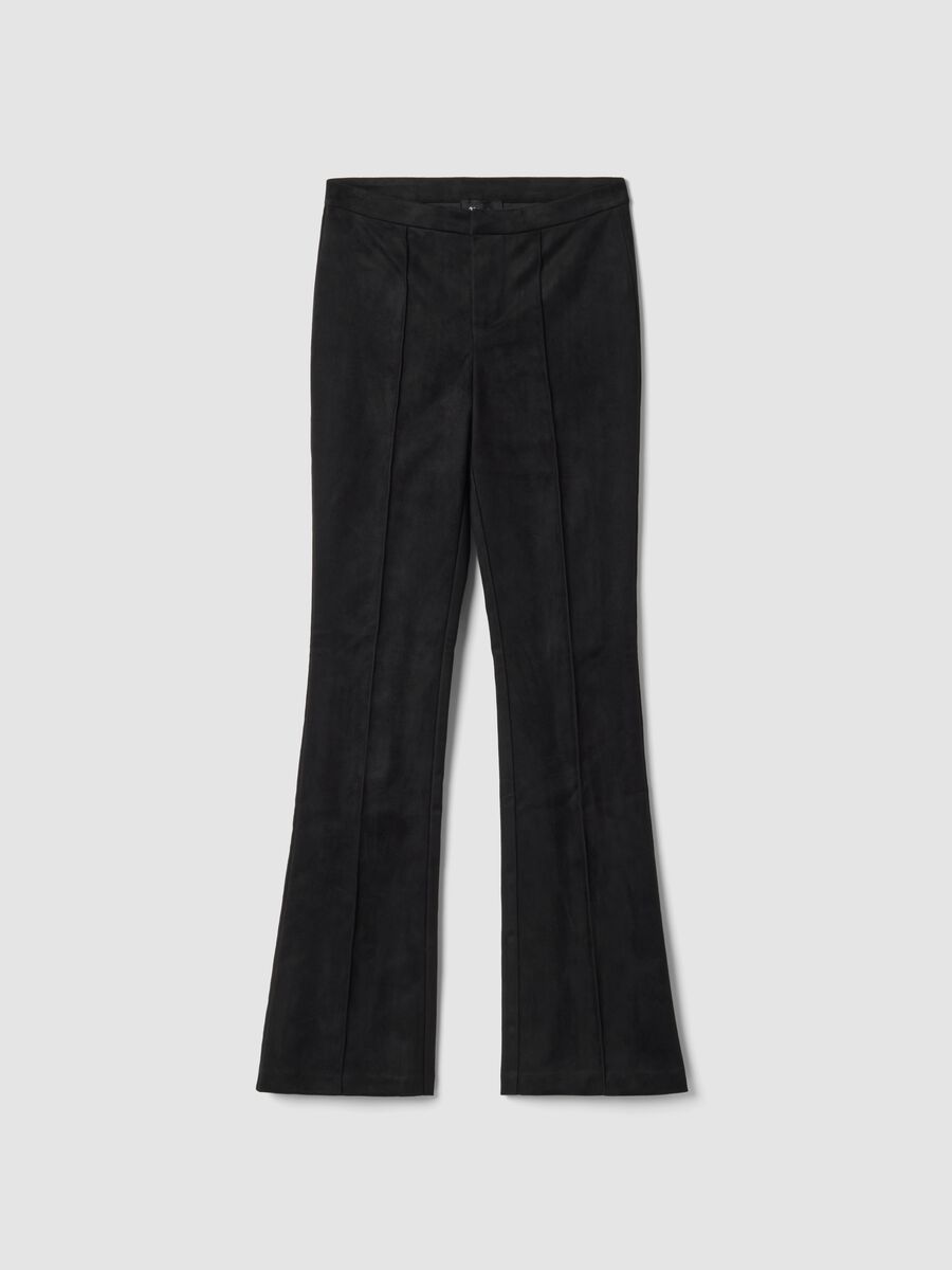 Faux Suede Formal Slim-Fit Trousers_1