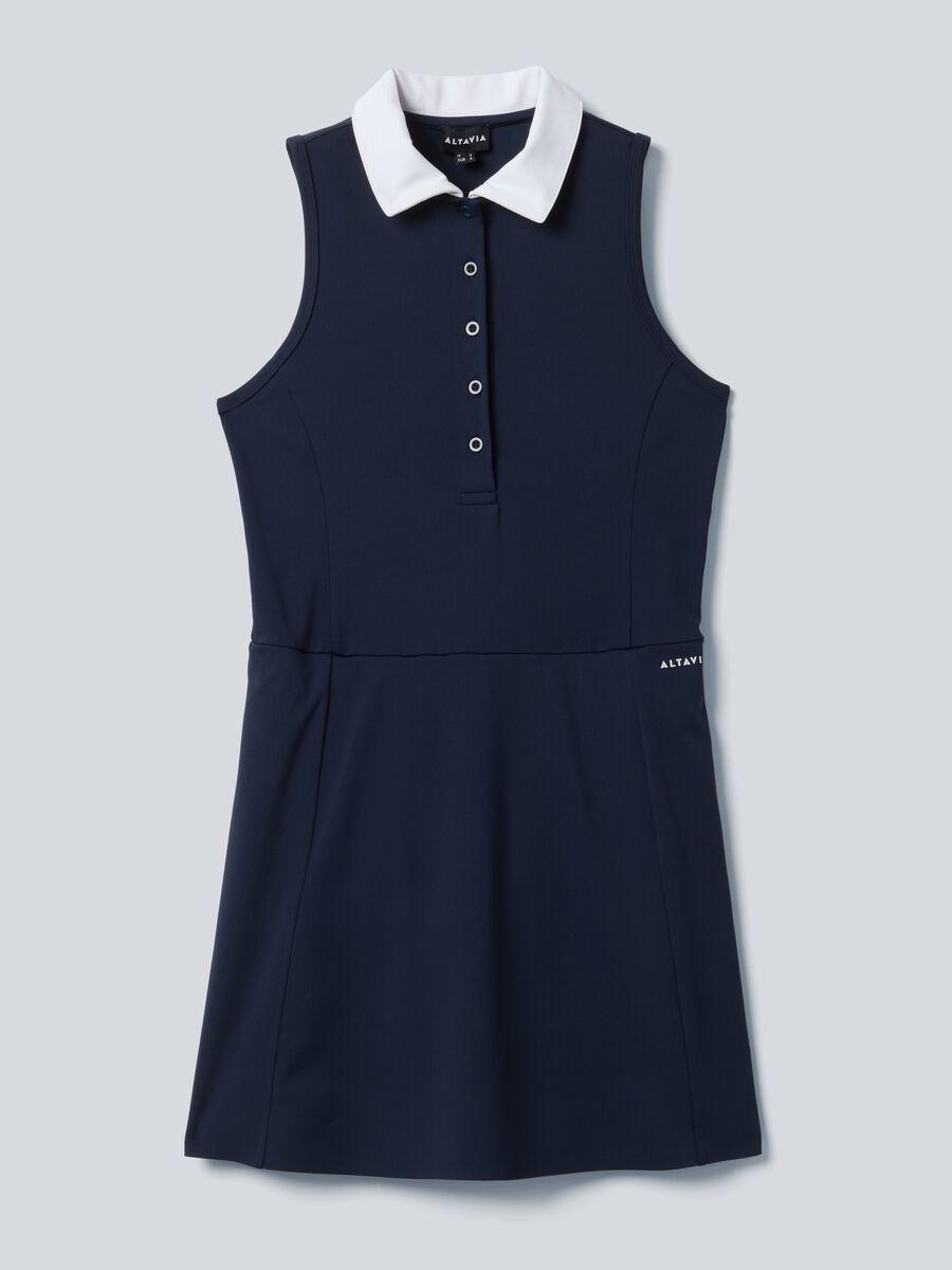 Blue ALTAVIA COURT sports dress in stretch technical fabric_4
