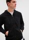 Full-zip sweatshirt in fleece with hood and embroidered logo_0