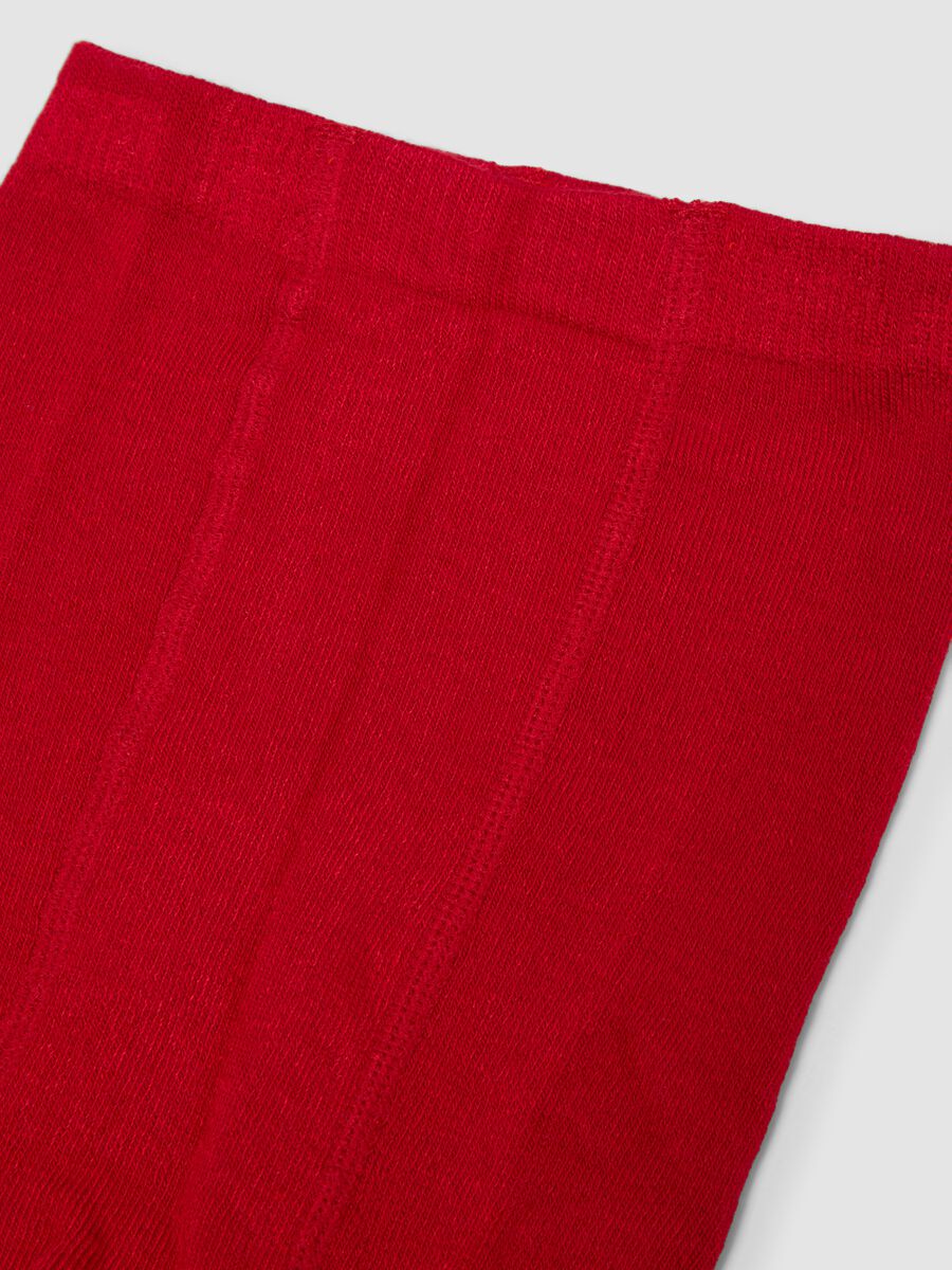Collant rosso in tessuto elasticizzato_2