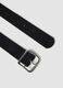 Black genuine leather studded belt_1