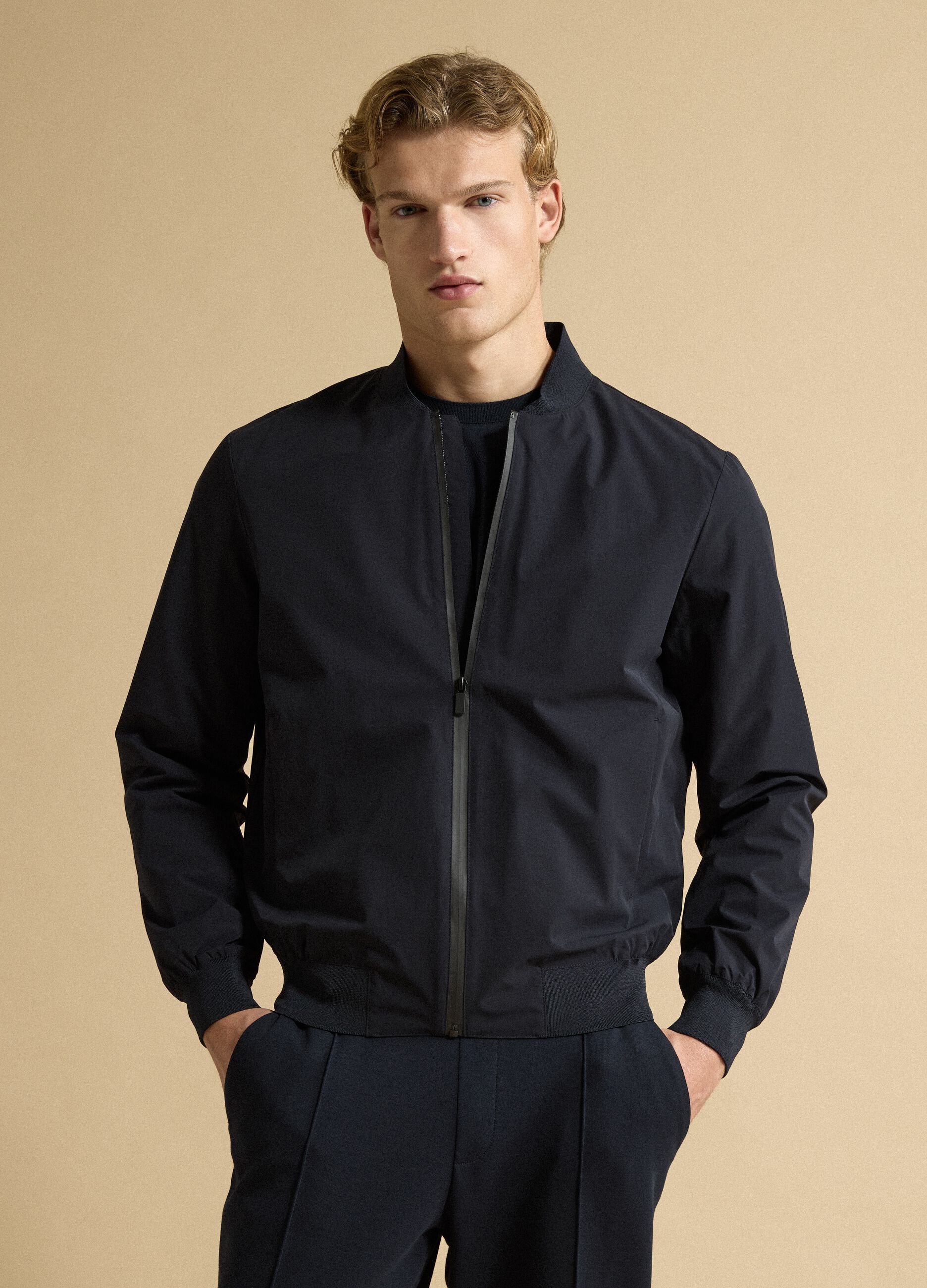Blue regular-fit zip jacket