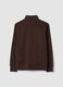 Brown cotton-blend half-zip crew-neck_2