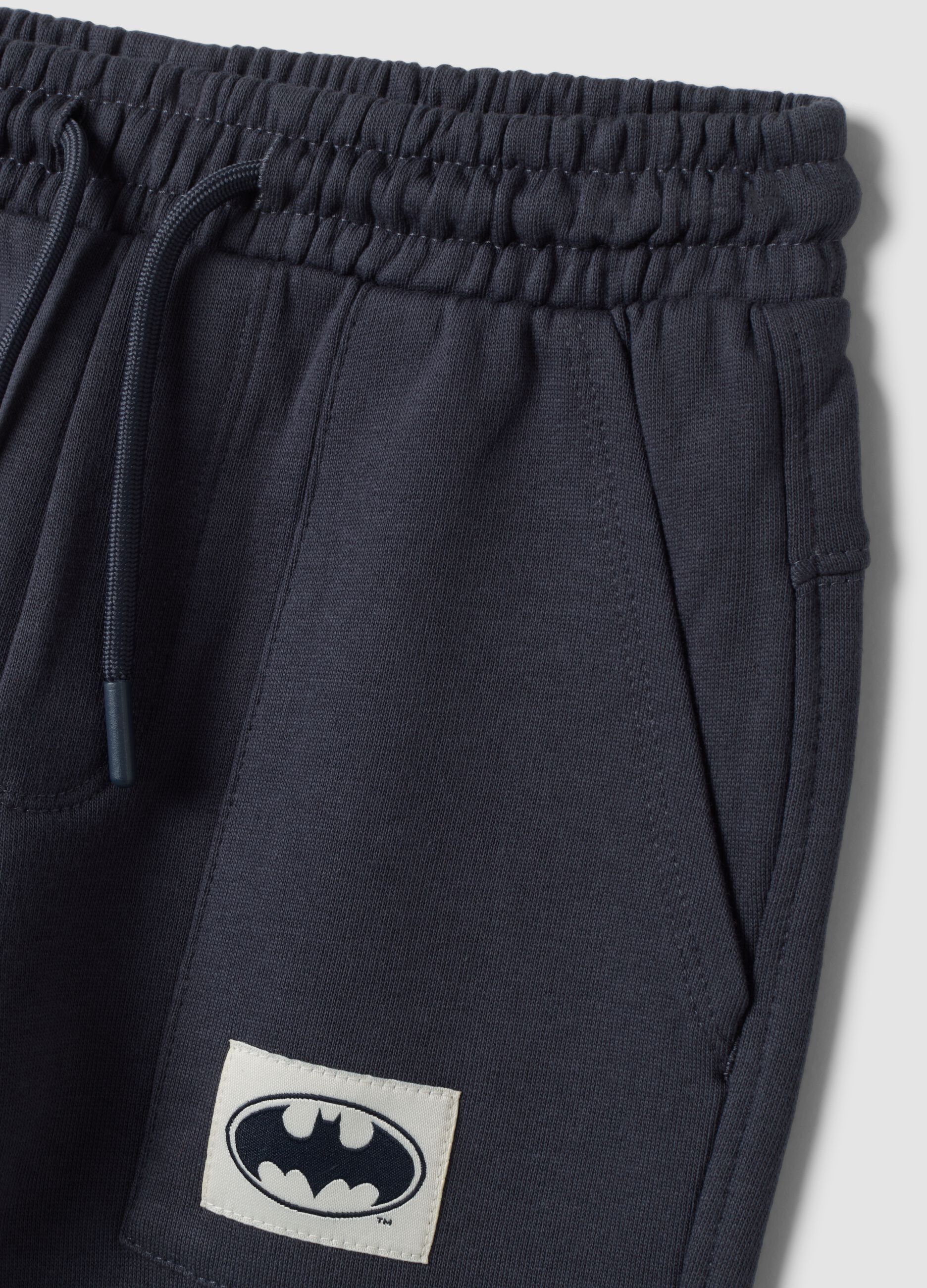 Pantaloni jogger grigi in puro cotone con stampa Batman