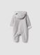 Tutina grigia con cappuccio in cotone organico elasticizzato con stampa Mickey_1