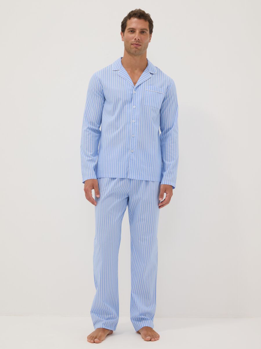 Blue striped organic cotton pyjamas_0