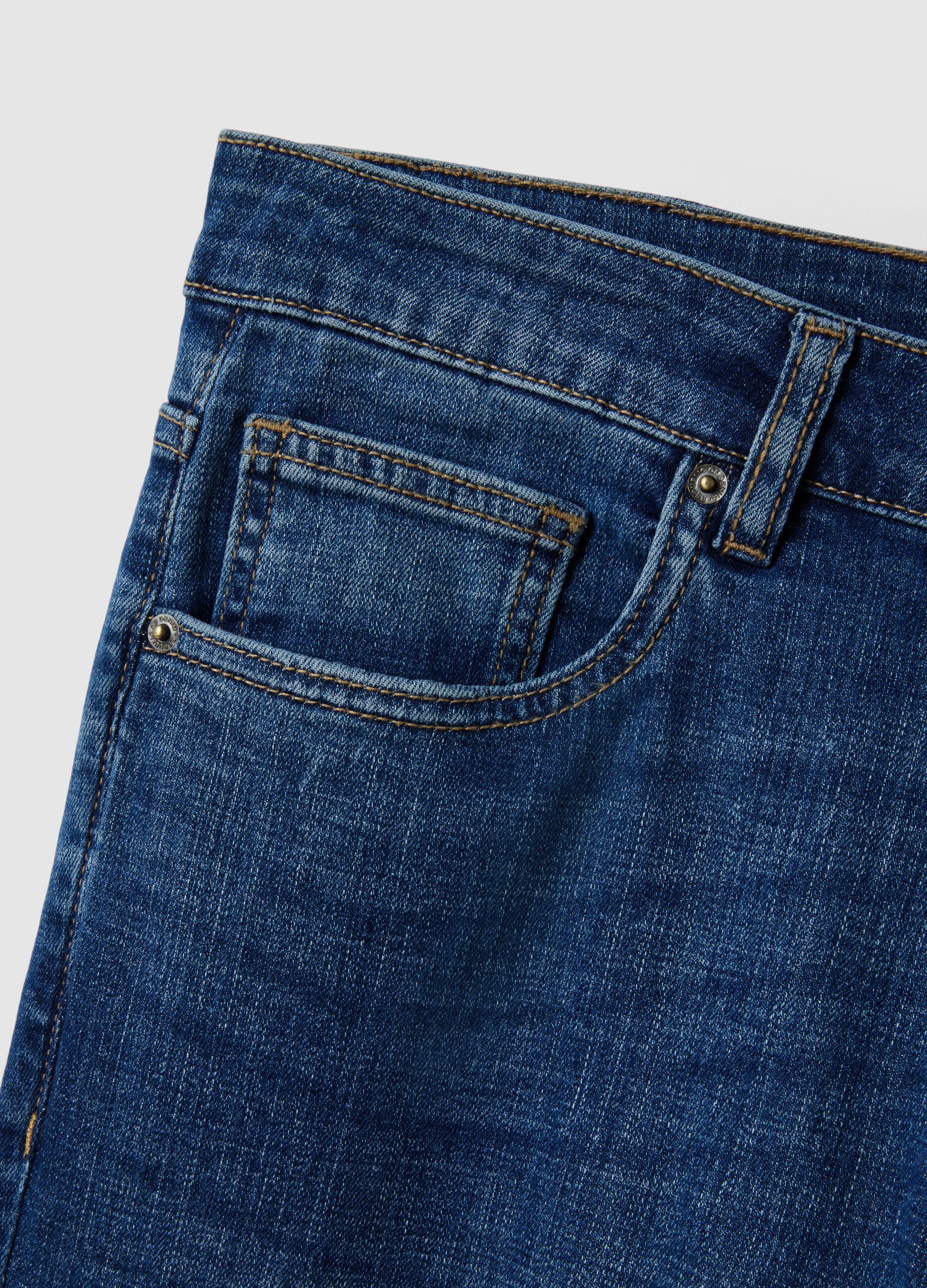 Blue Stretch Denim Slim Fit Cotton Jeans