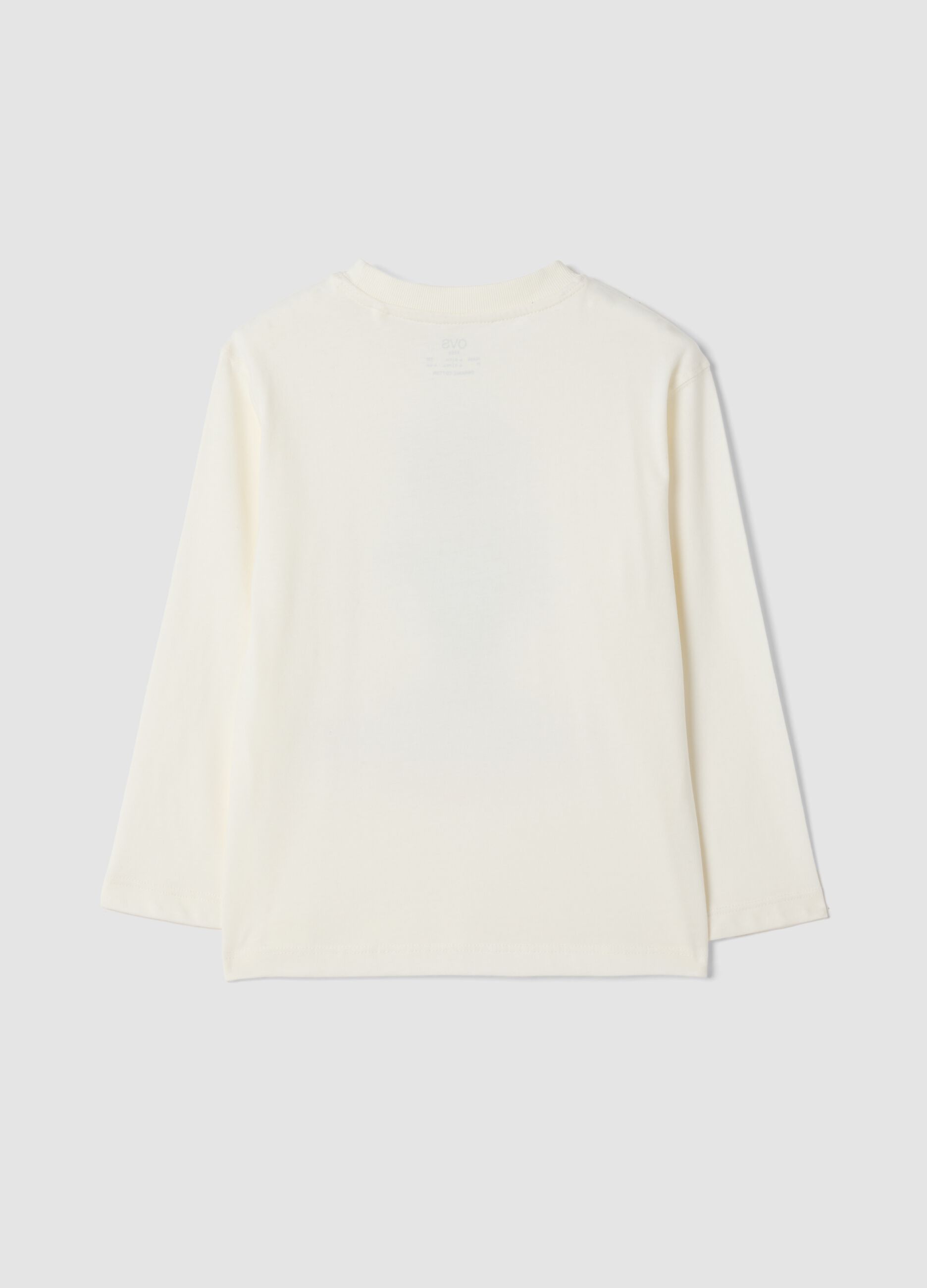 T-shirt bianca in puro cotone organico con stampa over fit