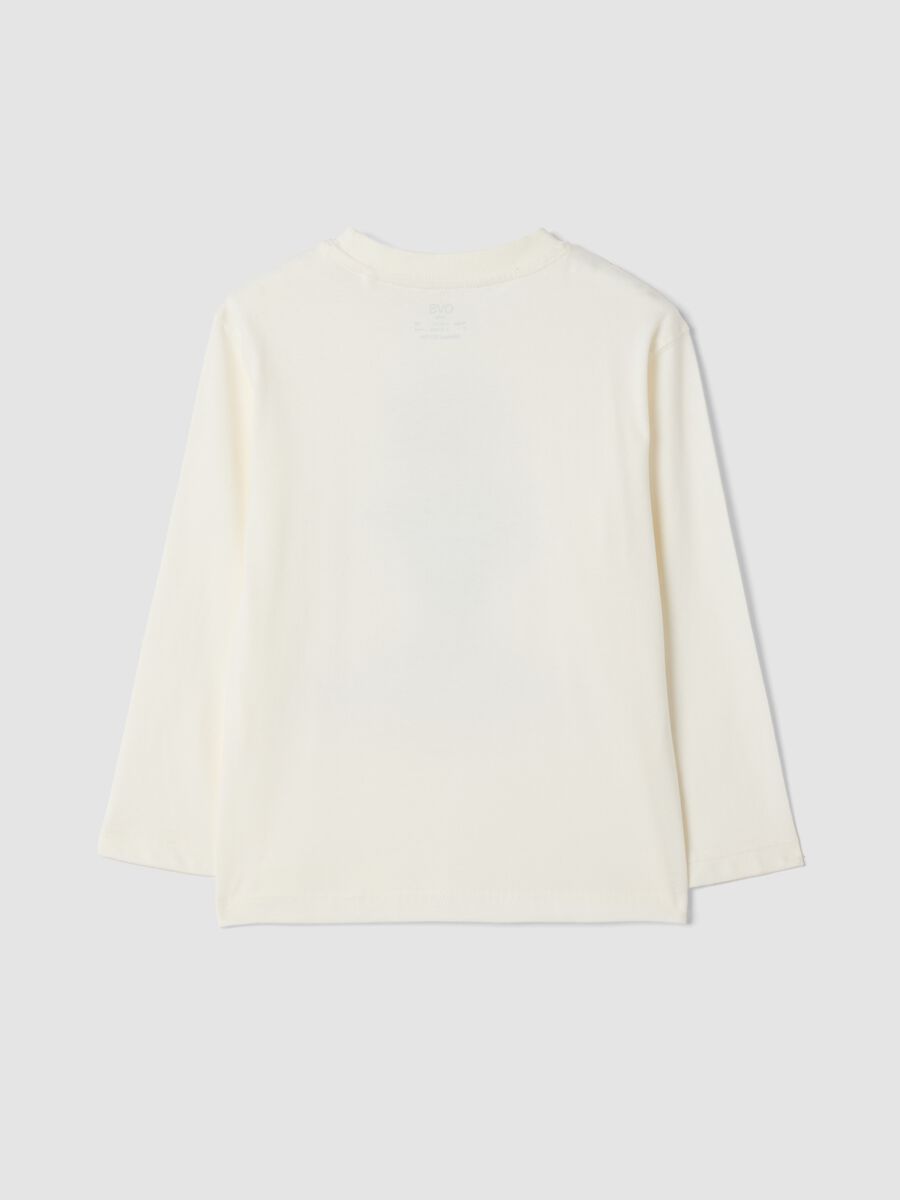 Off-white organic cotton printed T-shirt with oversized fit_1