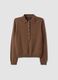 Maglia marrone in pura lana con girocollo_4