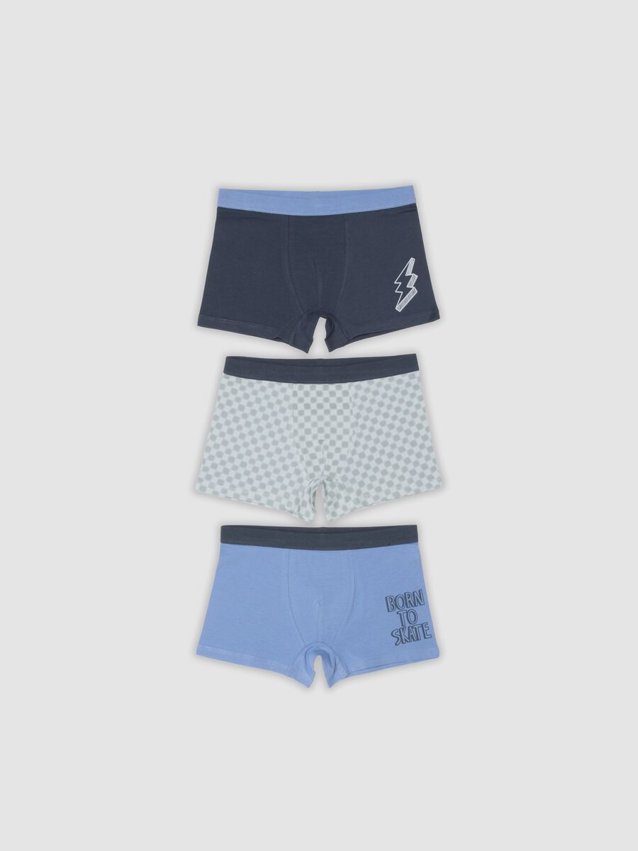 Boys&rsquo; multicolour organic cotton midi boxer shorts 3-pack_0