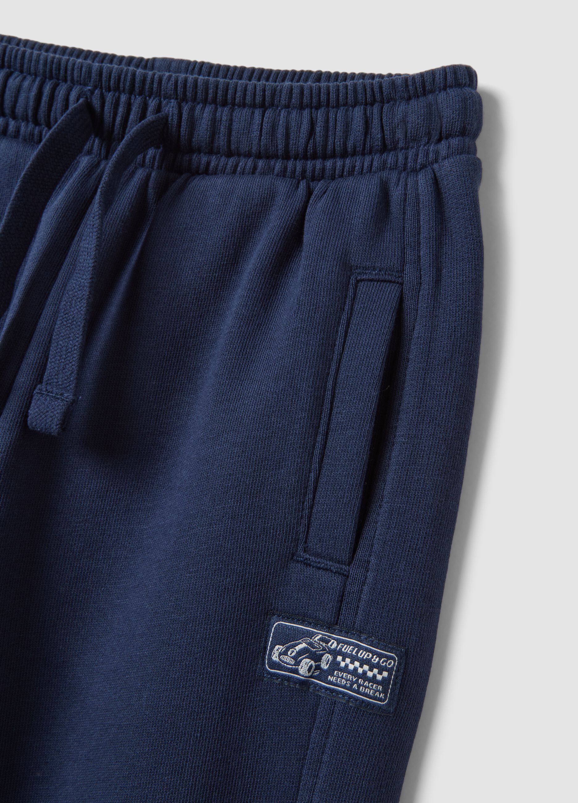 Blue joggers in pure organic cotton