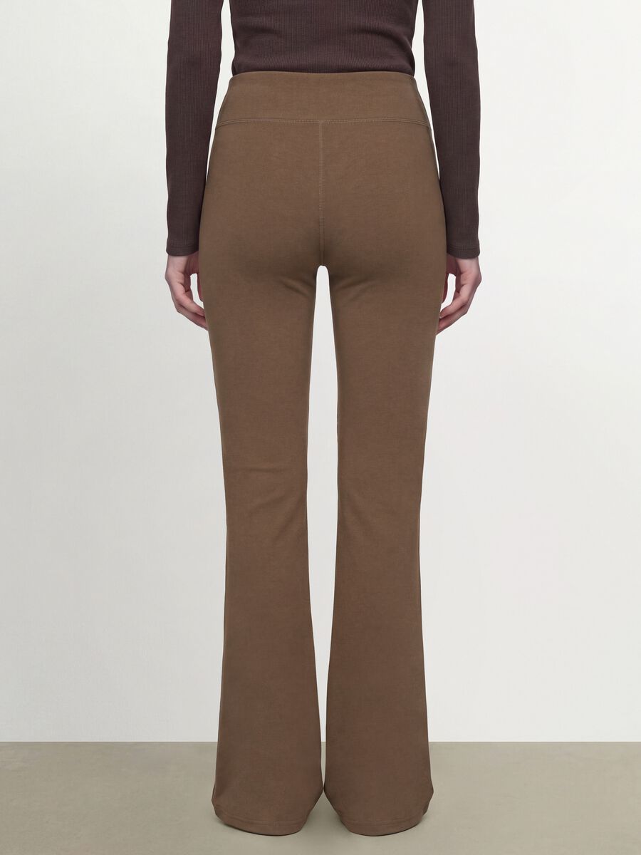 Brown flare-fit leggings in stretch viscose jersey_4